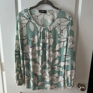 Karl Lagerfeld Green Relaxed Floral Blouse